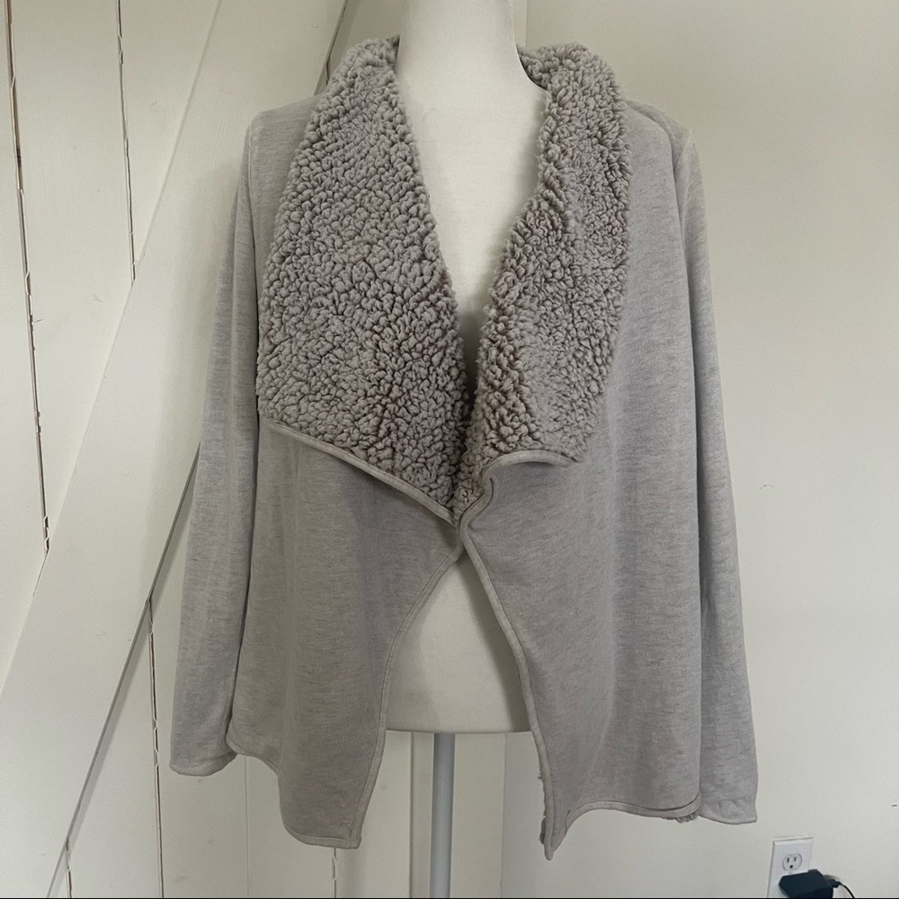 THREAD & Supply grey Sherpa cardigan XS